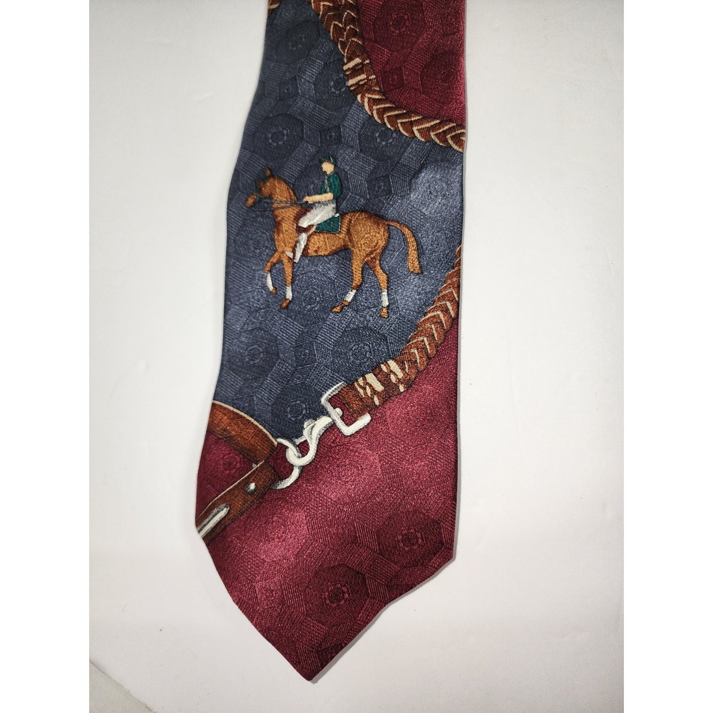 Vintage tie Ferrell Reed‎ for Logan's Derby horses mens silk - Picture 3 of 7